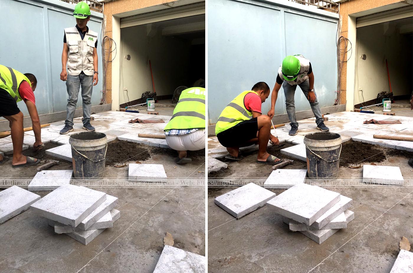 Thi công hạng mục sỏi đá trong sân vườn