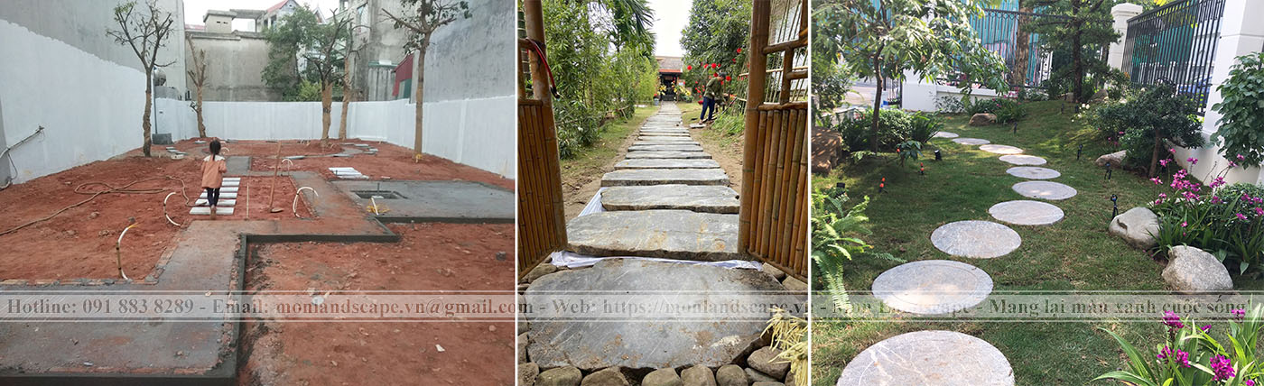 Thi công hạng mục sỏi đá trong sân vườn