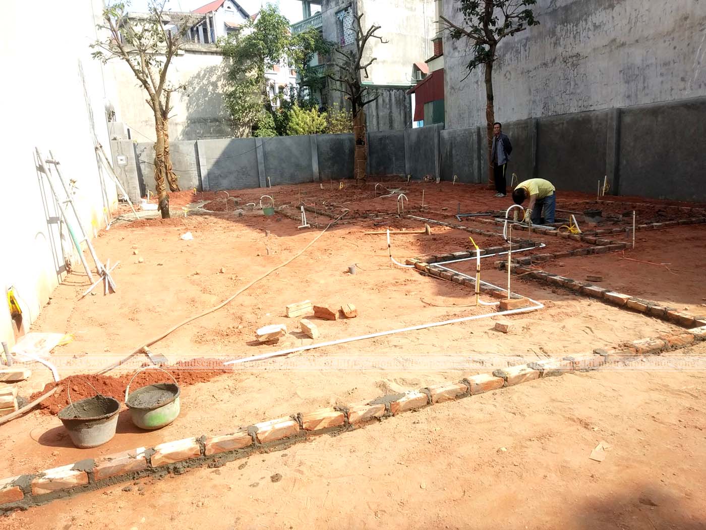 Hạng mục thoát nước, tưới tự động và điện chiếu sáng trong thi công sân vườn